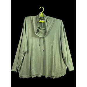 NWT Workshop Republic Clothing Womens 3X Cowl Neck Long Sleeve Olive Heather Top